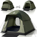 Tent 4 Person Tents for Camping with 2 Doors & Rainfly | Portable Waterproof & Windproof Tents, Large Mesh Ventilation, Easy Setup Family Tent for Camping, Hiking and Backpacking
