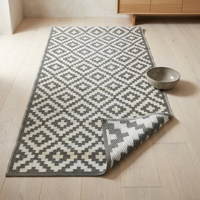 Nordic Zen Geometric Flatweave Rug