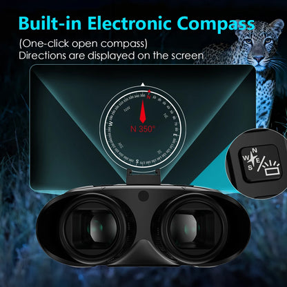 Head&Helmet Mount 4500Mah Rechargeable Night Vision Goggles Full Color Night Vision Binoculars with Built-In One-Click Compass
