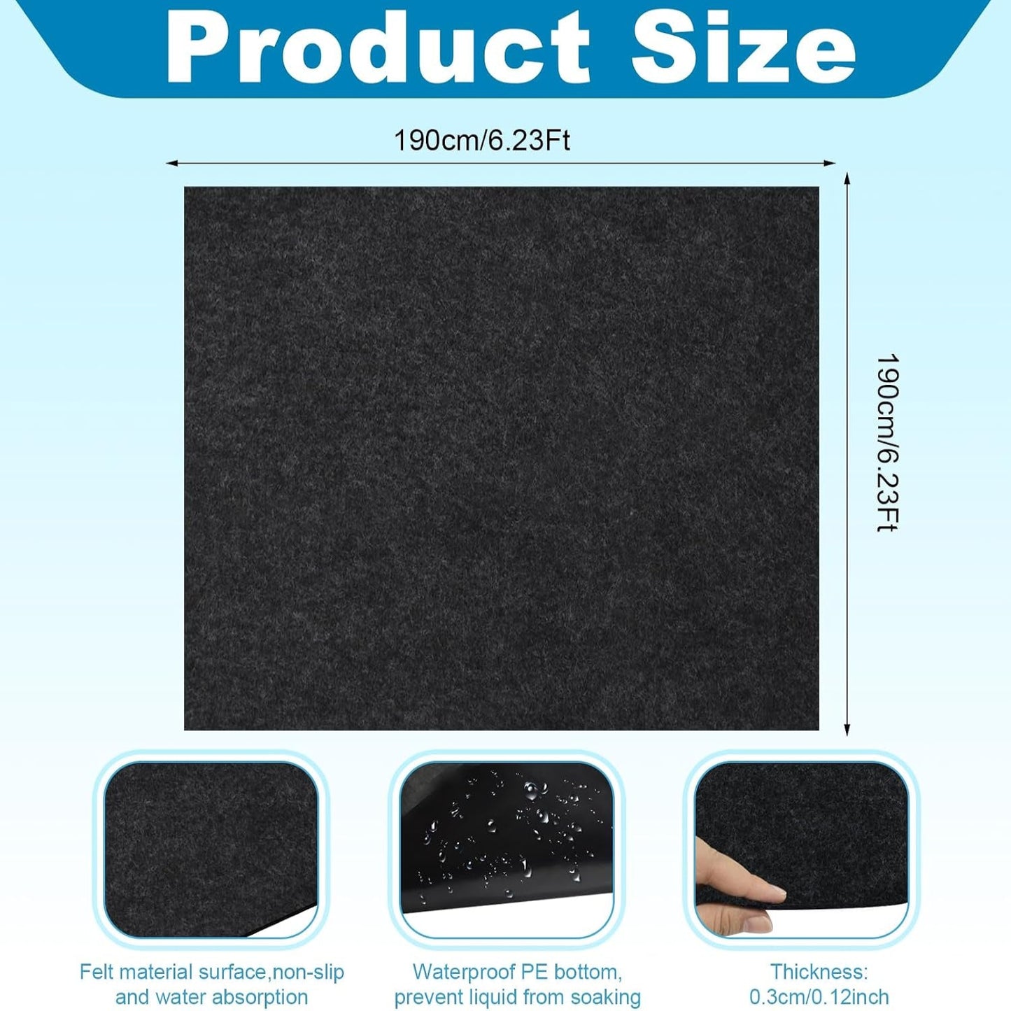 Camping Tent Carpet Mat Waterproof and Non-Slip Camping Floor Rug Tent Floor Blanket for Camping Hiking Lawn Picnic Supplies (6.2 × 6.2 Ft)