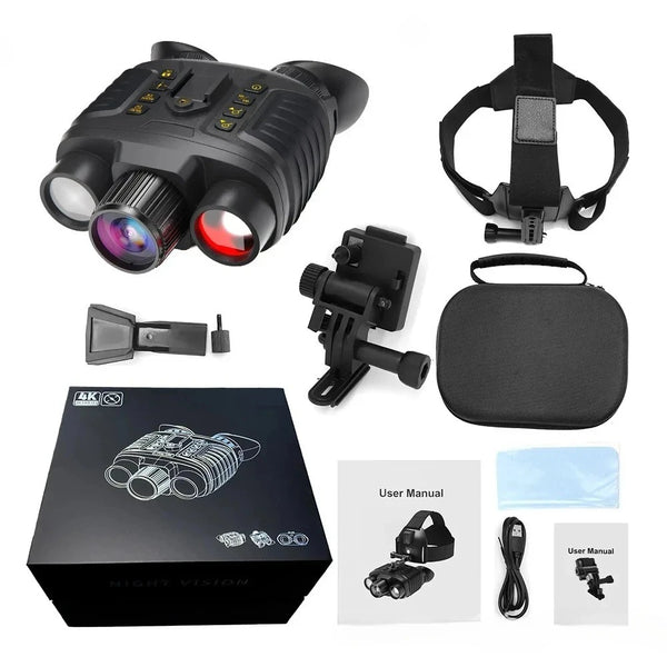 Head&Helmet Mount 4500Mah Rechargeable Night Vision Goggles Full Color Night Vision Binoculars with Built-In One-Click Compass
