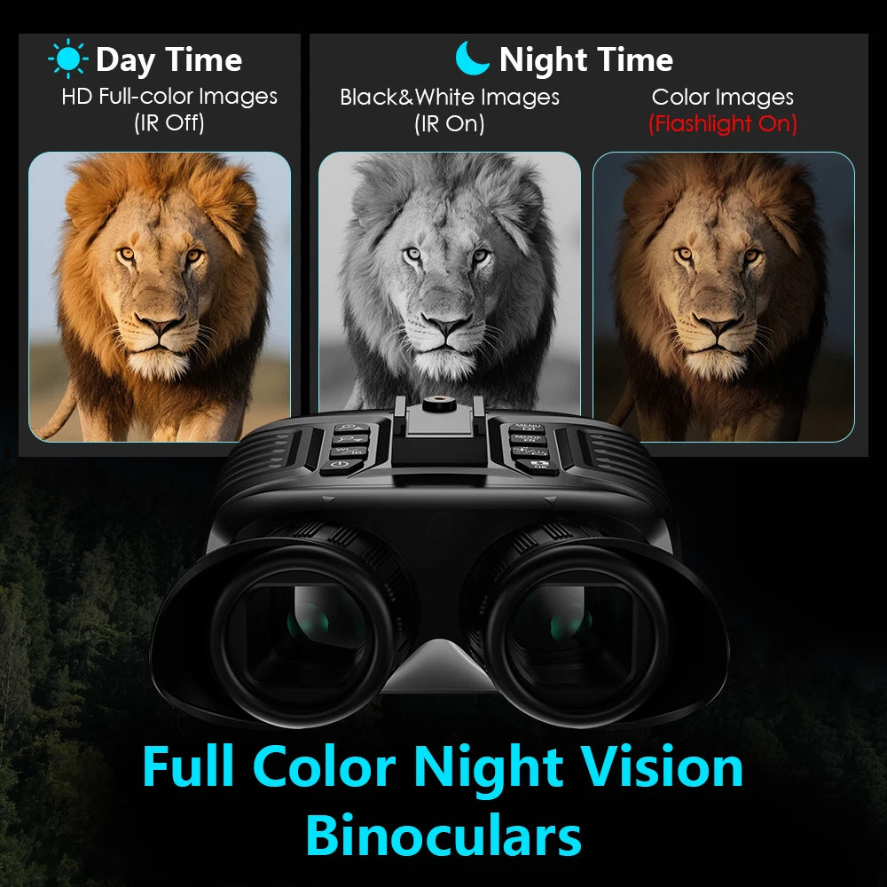 Head&Helmet Mount 4500Mah Rechargeable Night Vision Goggles Full Color Night Vision Binoculars with Built-In One-Click Compass