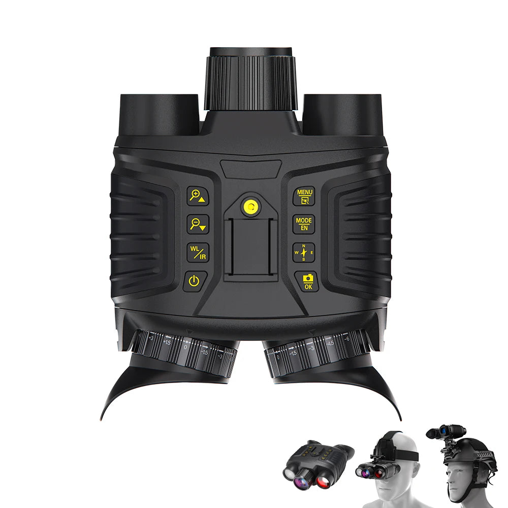 Head&Helmet Mount 4500Mah Rechargeable Night Vision Goggles Full Color Night Vision Binoculars with Built-In One-Click Compass