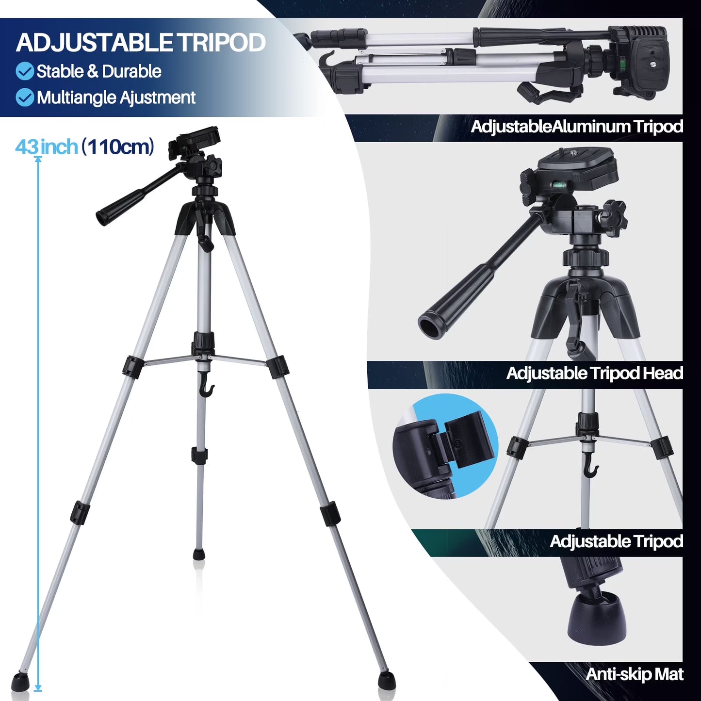 Telescope for Adults, 70Mm Astronomical Telescope Refractor Telescope for Moon Viewing Stargazing, Kids Beginner Portable Compact Travel Telescope for Camping Outdoor Use Easy Setup