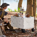 Outdoor camper trolley case picnic tools car foldable movable dining table multi-functional camp car