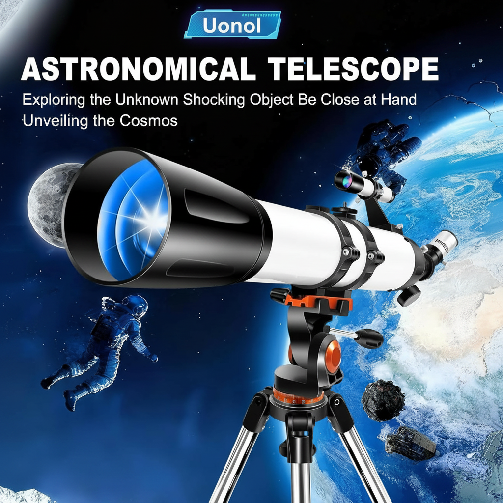 Telescope for Adults High Powered 90Mm Aperture 800Mm (32X-240X), Refractor Telescopes for Astronomy Beginners with AZ Mount Tripod, Phone Adapter, Carry Bag (80090White)