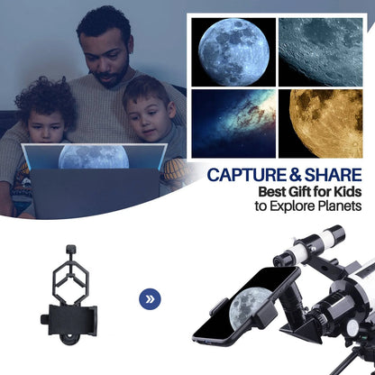Telescope for Adults, 70Mm Astronomical Telescope Refractor Telescope for Moon Viewing Stargazing, Kids Beginner Portable Compact Travel Telescope for Camping Outdoor Use Easy Setup