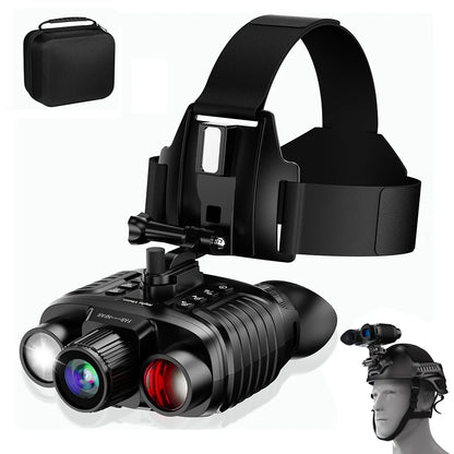 Upgraded Hunting Night Vision Goggles, Head-Mounted Night Vision Binoculars, 8X Digital Zoom, Built-In Compass, Key Backlight