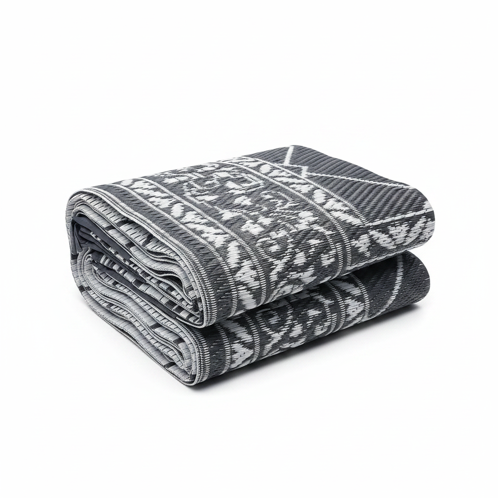Outdoor Rug Waterproof Washable Extra Large Reversible Sandproof Outdoor Patio Rugs outside Mat for RV, Patios, Deck, Beach, Camping (Classic Grey, 10'X14')