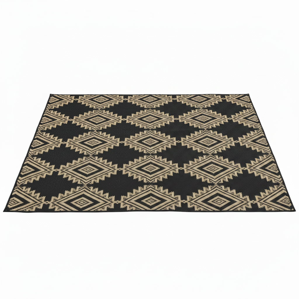 Outdoor Rug, Waterproof Plastic Rugs 10'X20' for Camping Black Brown | outside Larger Modern Carpet Mat for Patio Decor, RV, Porch, Camper, Deck, Picnic, Beach, Backyard, Reversible, Foldable