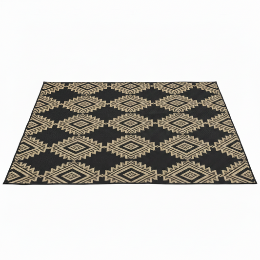 Outdoor Rug, Waterproof Plastic Rugs 10'X20' for Camping Black Brown | outside Larger Modern Carpet Mat for Patio Decor, RV, Porch, Camper, Deck, Picnic, Beach, Backyard, Reversible, Foldable