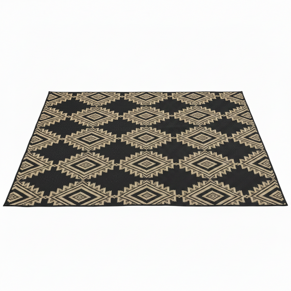 Outdoor Rug, Waterproof Plastic Rugs 10'X20' for Camping Black Brown | outside Larger Modern Carpet Mat for Patio Decor, RV, Porch, Camper, Deck, Picnic, Beach, Backyard, Reversible, Foldable